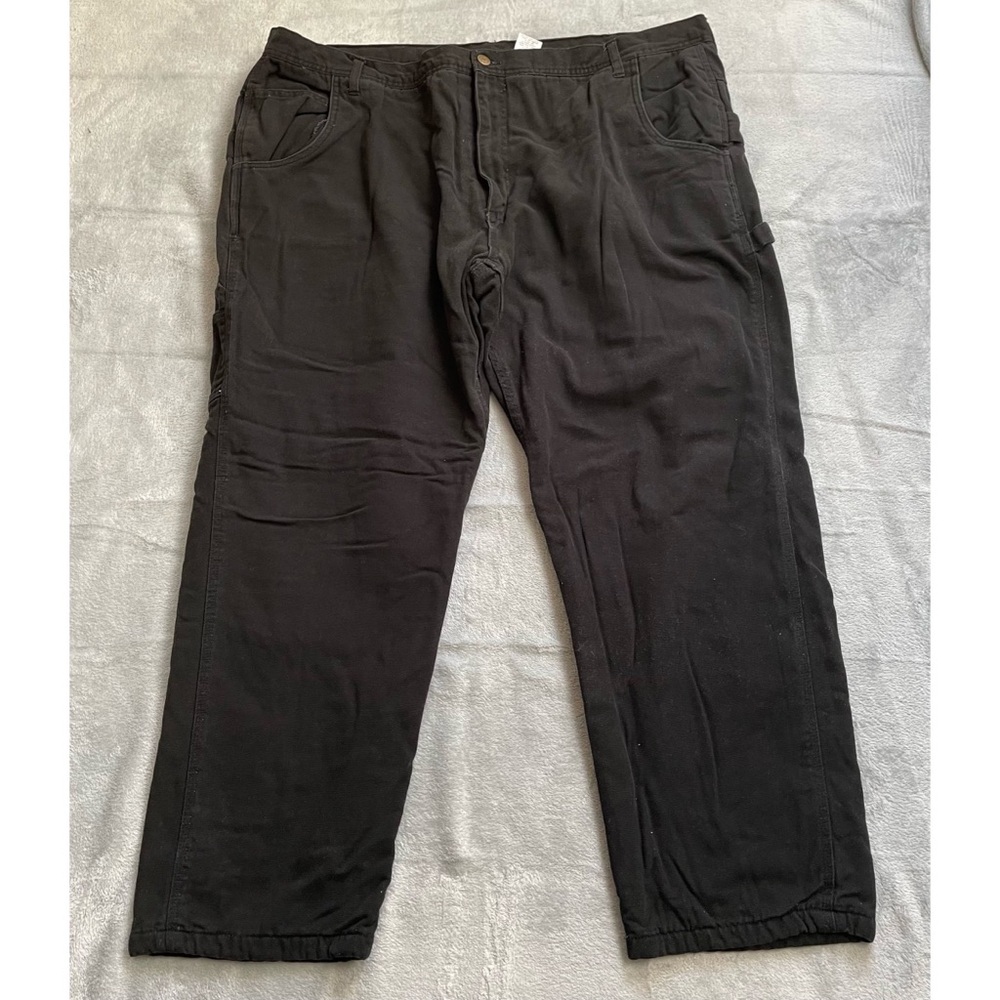 Polar King Pants 46x32 Men’s Key Fleece Lined Canvas Carpenter Utility Black